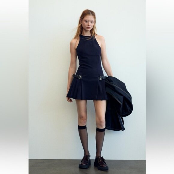 ZARA MINI DRESS WITH SIDE STRAPS - Picture 2 of 9